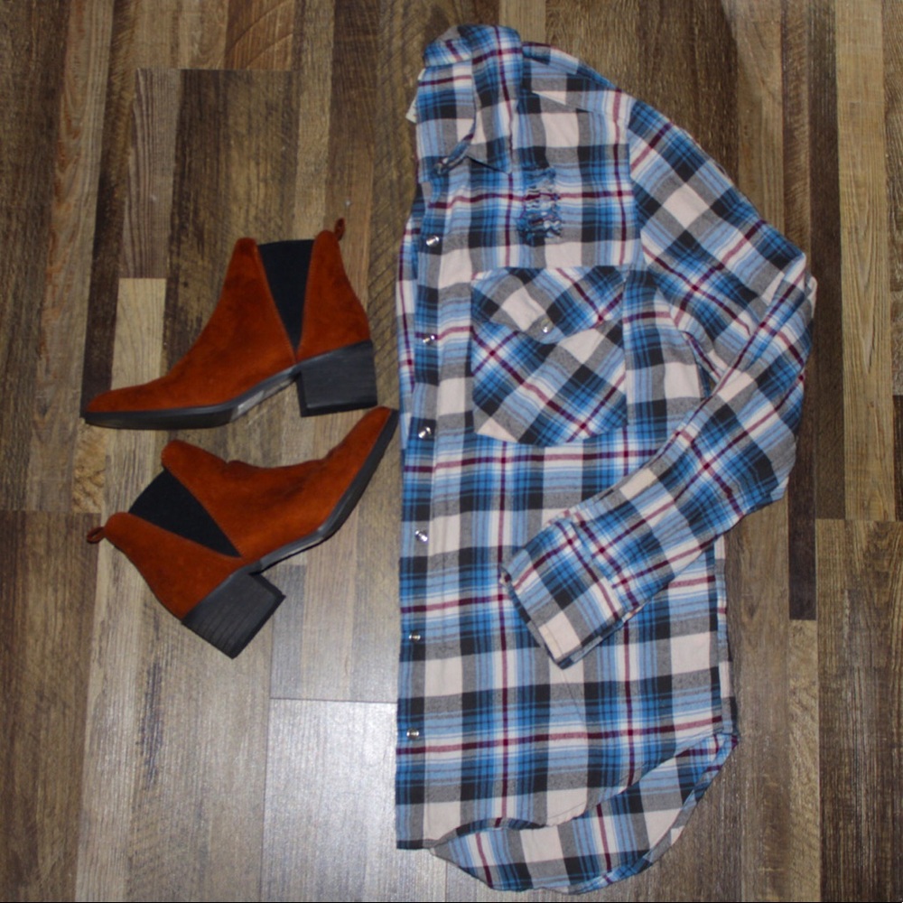 Oversized Plaid Button Up